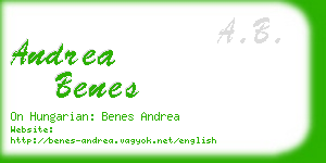 andrea benes business card